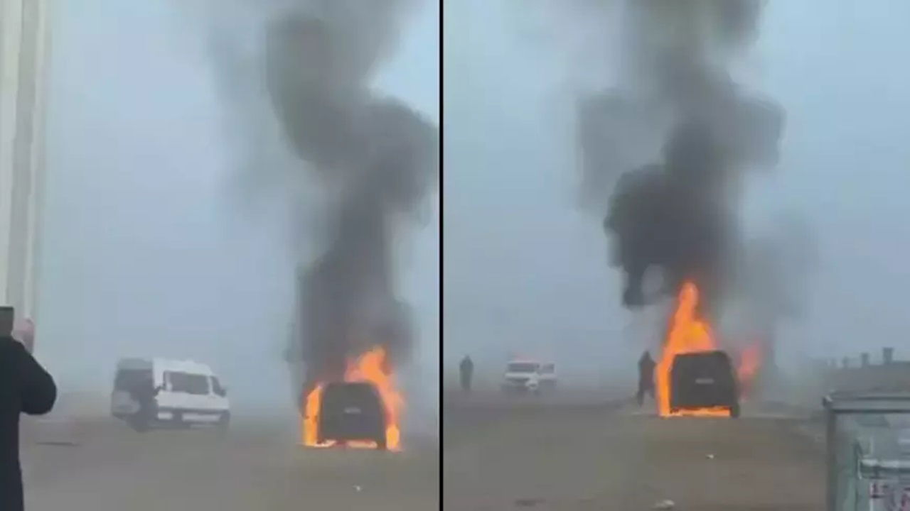 Diyarbakır’da Hareket Halindeki Cip Alev Topuna Döndü