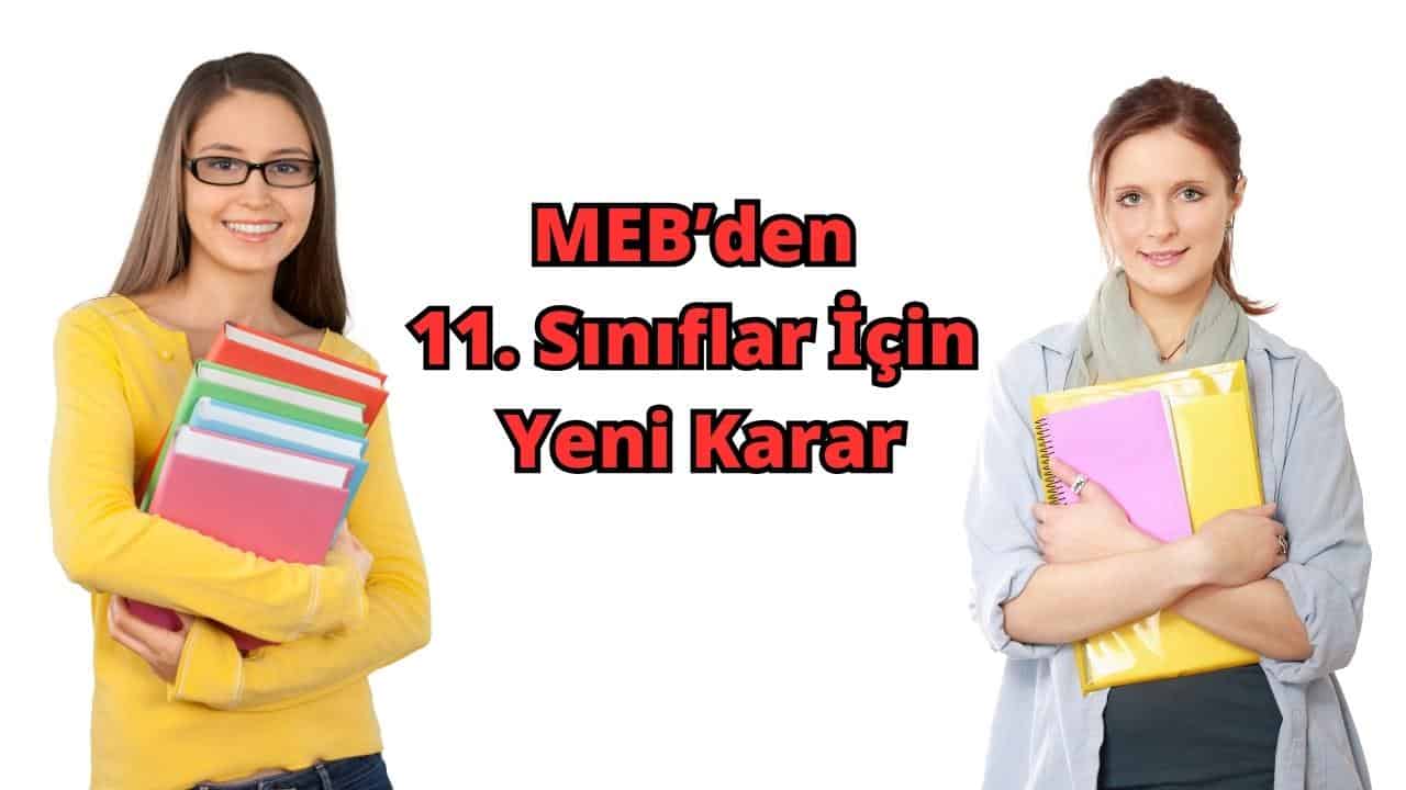 MEB’den 11. Sınıflar İçin Yeni Karar