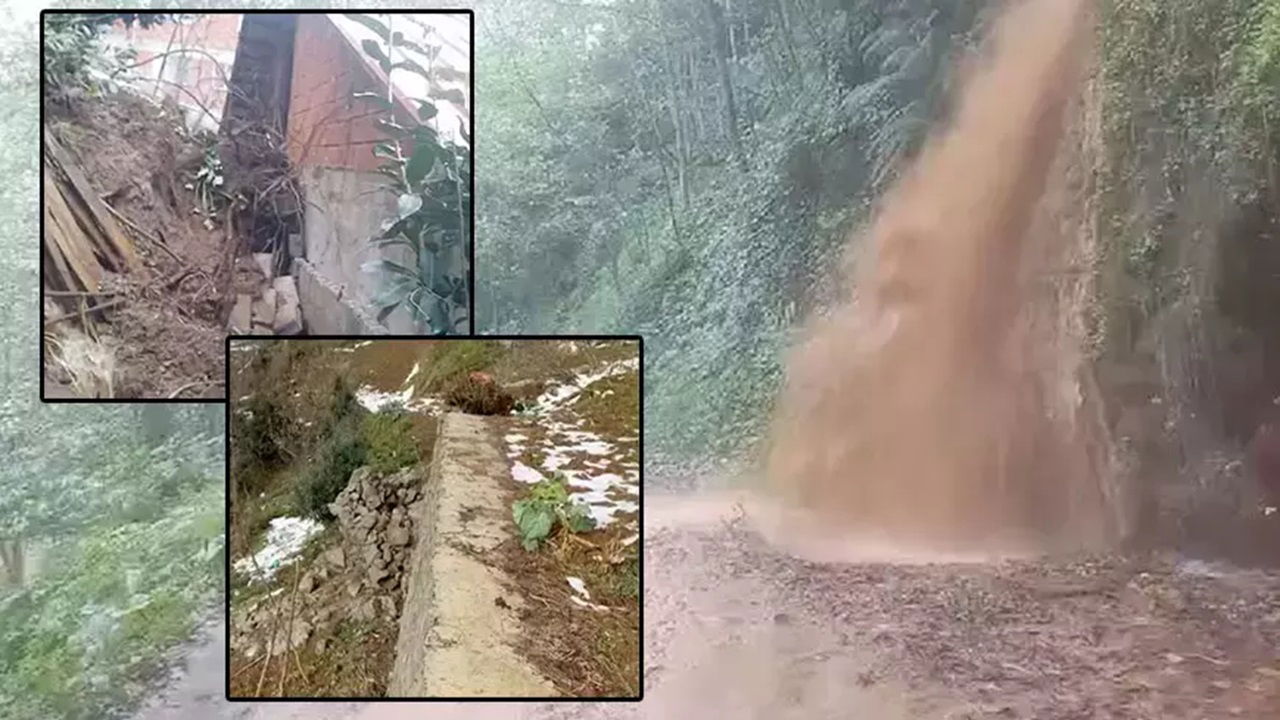 Sağanak Felaketi! Rize'de Heyelan Köy Yolunu Kapattı