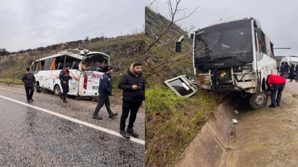 Balıkesir'de İşçi Servisi Kaza Yaptı: 25 Yaralı